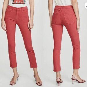MOTHER Red Ankle & Cropped Jeans